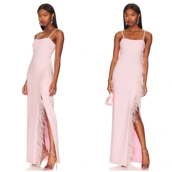 Likely Nelly Feather Gown Pink - Picture 1 of 15